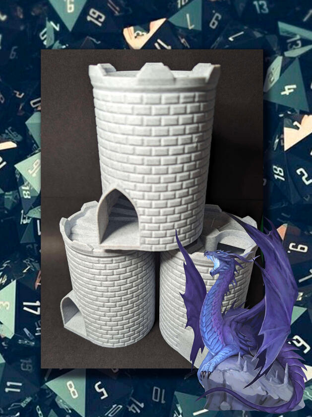 3D Printed Castle Dice Tower